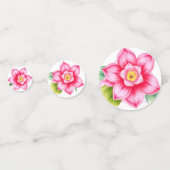 Roze Bloem Tafel Confetti (Voorkanten)