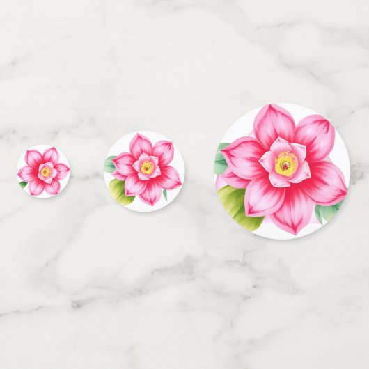 Roze Bloem Tafel Confetti (Voorkanten)