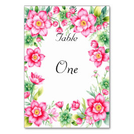 Roze Bloem Tafelkaart Kaart