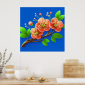 🌸 Roze Bloem Tak Muur Decoratie Poster 🌸 (Keuken)