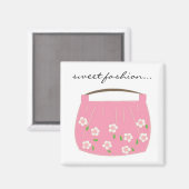 Roze Bloem Tas Magneet (Voorkant / Achterkant)