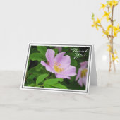 Roze bloem tegen groene olie kaart (Gele Bloem)