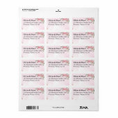 Roze bloem terugadreslabel etiket (Full Sheet)