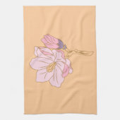 Roze bloem theedoek (Verticaal)