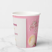 Roze Bloem Thema Bruidsborrel Papieren Bekers (Achterkant)