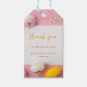 Roze Bloem Thema Bruidsfeest Cadeaulabel (Voorkant)