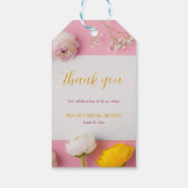 Roze Bloem Thema Bruidsfeest Cadeaulabel (Achterkant)