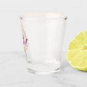 Roze Bloem Thema Bruidsfeest Shot Glas (Rechts)
