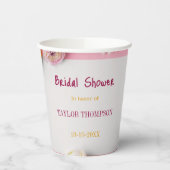 Roze Bloem Thema Bruidsmeisje Feest Papieren Bekers (Links)