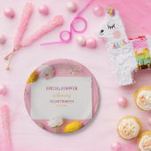 Roze Bloem Thema Bruiloft Feest Papieren Bordje (Feest)