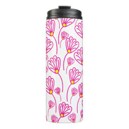 Roze bloem thermosbeker