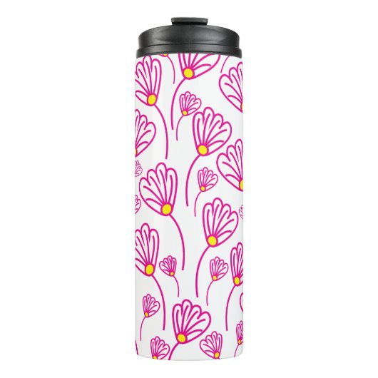 Roze bloem thermosbeker (Voorkant)