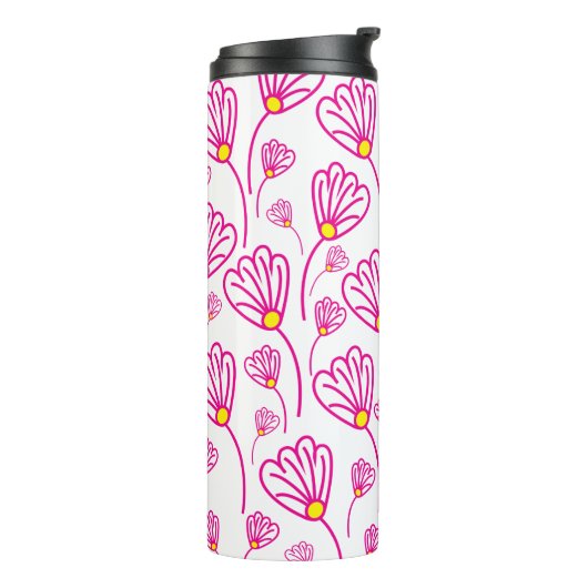 Roze bloem thermosbeker (Gedraaid links)