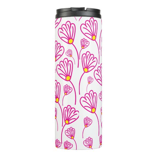 Roze bloem thermosbeker (Achterkant)