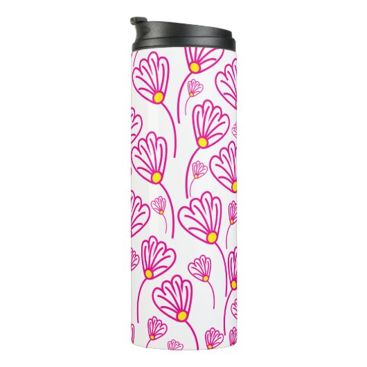 Roze bloem thermosbeker (Geroteerd rechts)