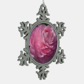 Roze bloem tin sneeuwvlok ornament (Links)