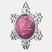 Roze bloem tin sneeuwvlok ornament (Rechts)