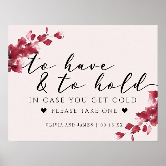 Roze bloem 'Tot het eind van je leven' trouwbord Poster (Voorkant)