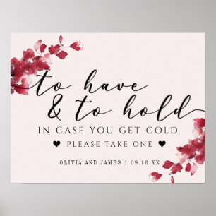 Roze bloem 'Tot het eind van je leven' trouwbord Poster