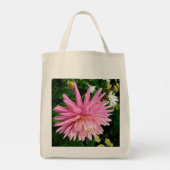 Roze bloem tote bag (Achterkant)
