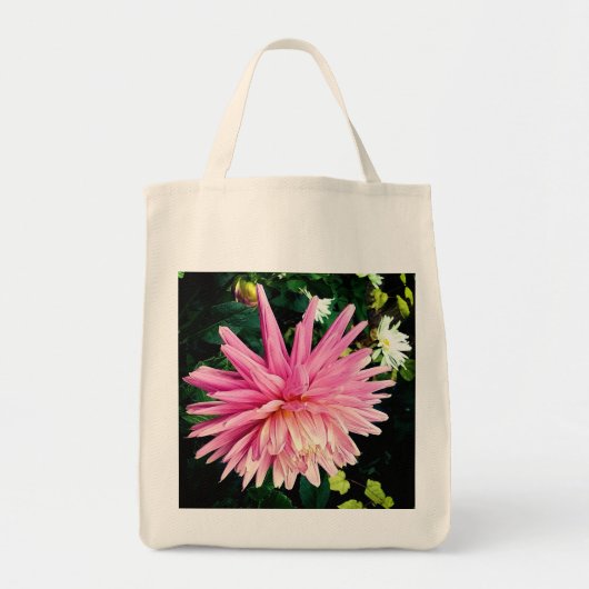 Roze bloem tote bag (Voorkant)