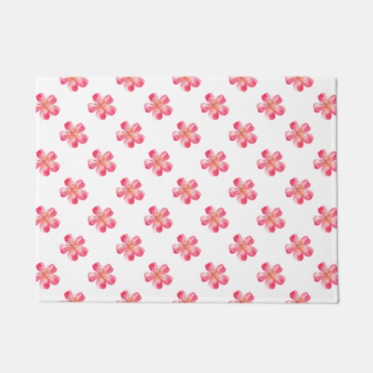 Roze bloem Tropisch Deurmat (Voorkant)