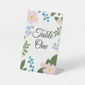 Roze Bloem Trouwtafel Tekenen Reclamebord Met Voetstuk (Voorkant)