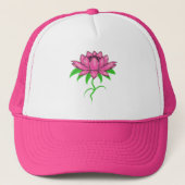 Roze bloem trucker pet (Voorkant)