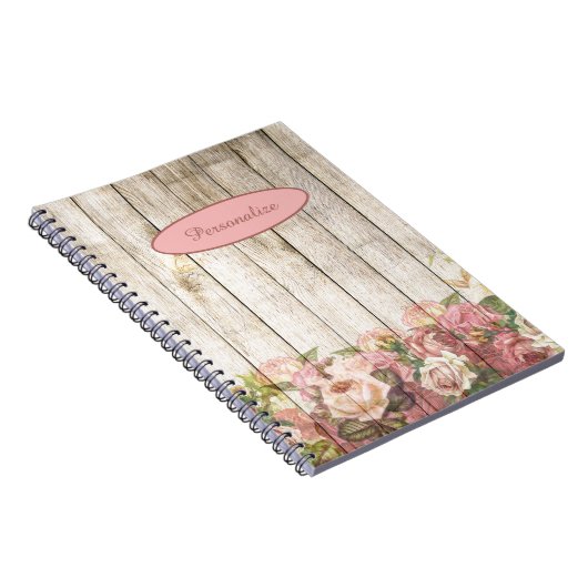 Roze bloem Tuin door Hood Fence Personaliseren Notitieboek (Rechterzijde)