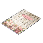 Roze bloem Tuin door Hood Fence Personaliseren Notitieboek (Linkerzijde)