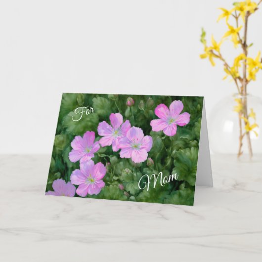 roze bloem tuin Moederdag Kaart (Gele Bloem)