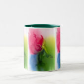 Roze bloem tweekleurige koffiemok (Center)