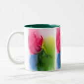 Roze bloem tweekleurige koffiemok (Links)