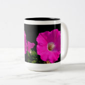 roze bloem tweekleurige koffiemok (Voorkant rechts)