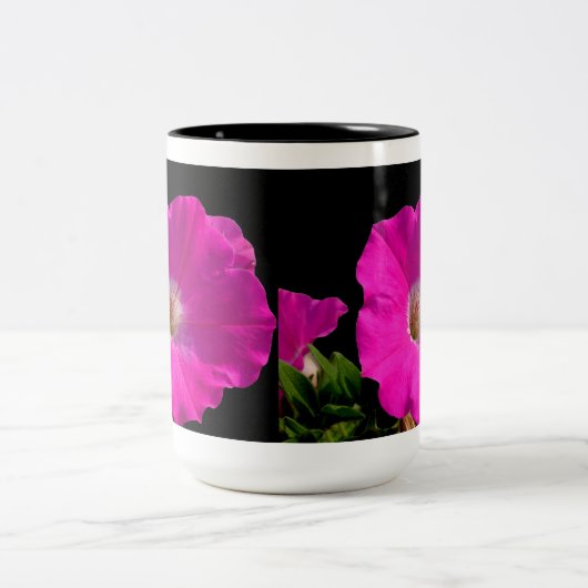 roze bloem tweekleurige koffiemok (Center)