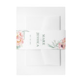 Roze Bloem Uitnodiging Uitnodiging Belly Band Port Uitnodigingen Wikkel (Voorkant Voorbeeld)