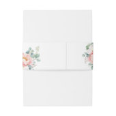 Roze Bloem Uitnodiging Uitnodiging Belly Band Port Uitnodigingen Wikkel (Achterkant Voorbeeld)