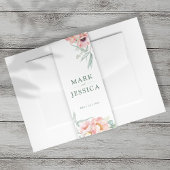 Roze Bloem Uitnodiging Uitnodiging Belly Band Port Uitnodigingen Wikkel