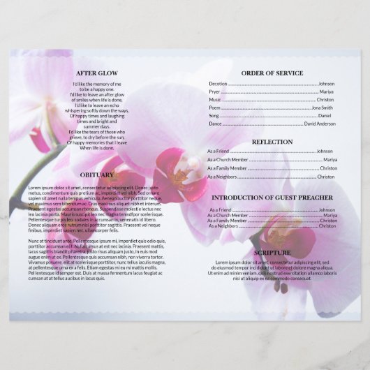 Roze Bloem Uitvaart Template (Achterkant)