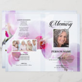 Roze Bloem Uitvaart Template (Voorkant / Achterkant)