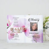 Roze Bloem Uitvaart Template (Staand voorkant)