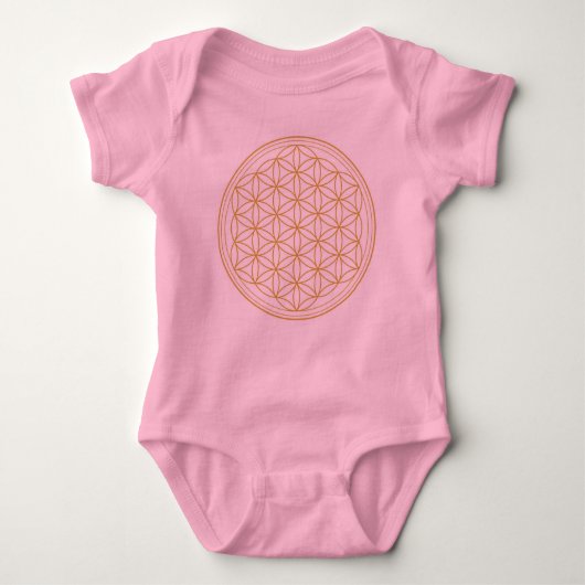 Roze Bloem van het Leven Baby Jersey Bodysuit (Voorkant)