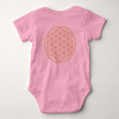 Roze Bloem van het Leven Baby Jersey Bodysuit (Achterkant)