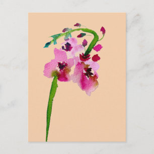 Roze bloem Verbascum floral blush art. Briefkaart