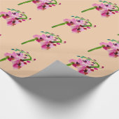 Roze bloem Verbascum floral blush art. Cadeaupapier (Hoek)