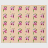 Roze bloem Verbascum floral blush art. Cadeaupapier (Vlak)
