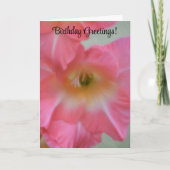 Roze Bloem Verjaardag Kaart (Voorkant)