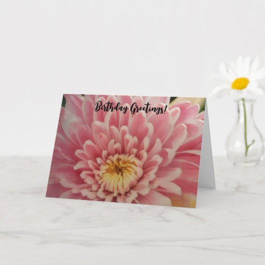 Roze Bloem Verjaardag Kaart (Kleine Plant)