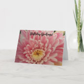 Roze Bloem Verjaardag Kaart (Voorkant)