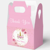 Roze bloem| Verjaardagsfeest met eenhoorn Bedankdoosjes (Open)